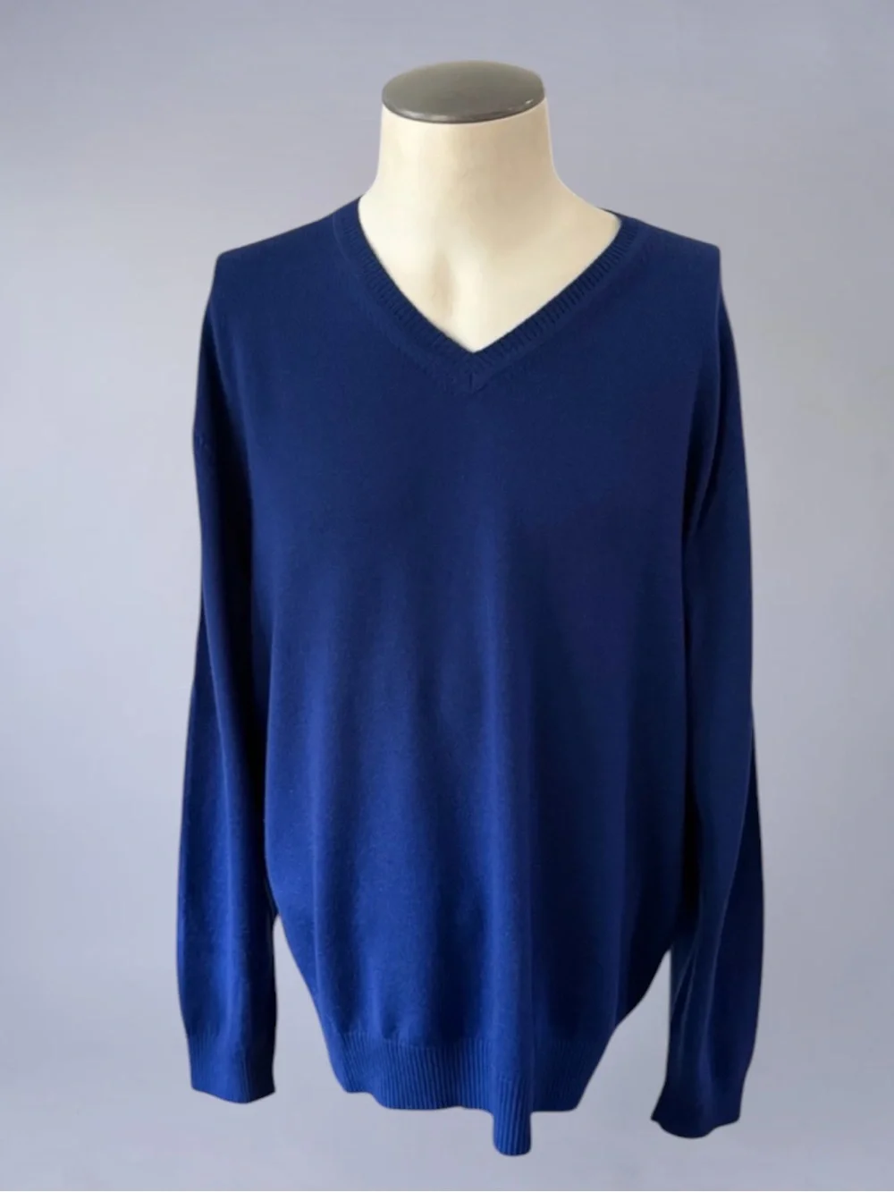 Bobby Jones Royal Blue Merino Wool V-Neck Sweater Size X-Large
